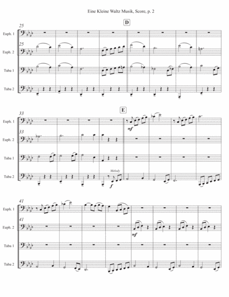 Eine Kleine Waltz Musik for Tuba/Euphonium Quartet image number null