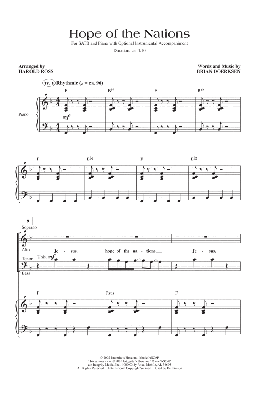 Hope Of The Nations 4-Part scores gallery preview page 1