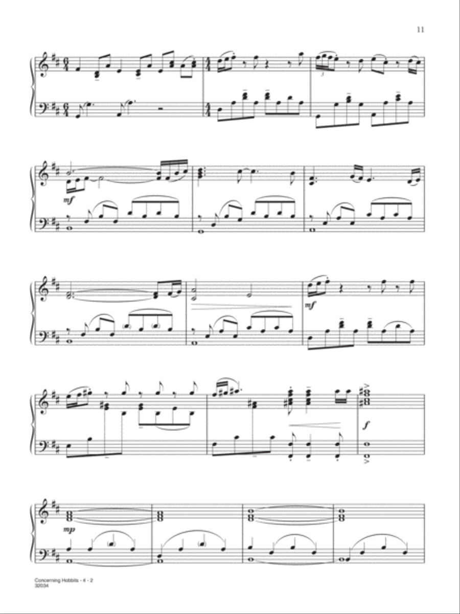Concerning Hobbits Piano Solo scores gallery preview page 2