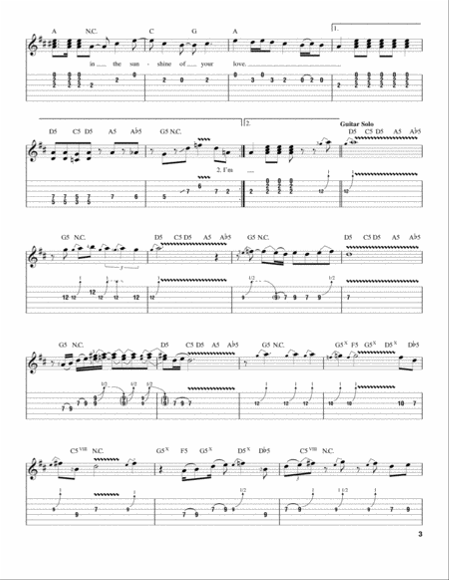 Sunshine Of Your Love Sunshine Of Your Love Acoustic Guitar scores gallery preview page 3