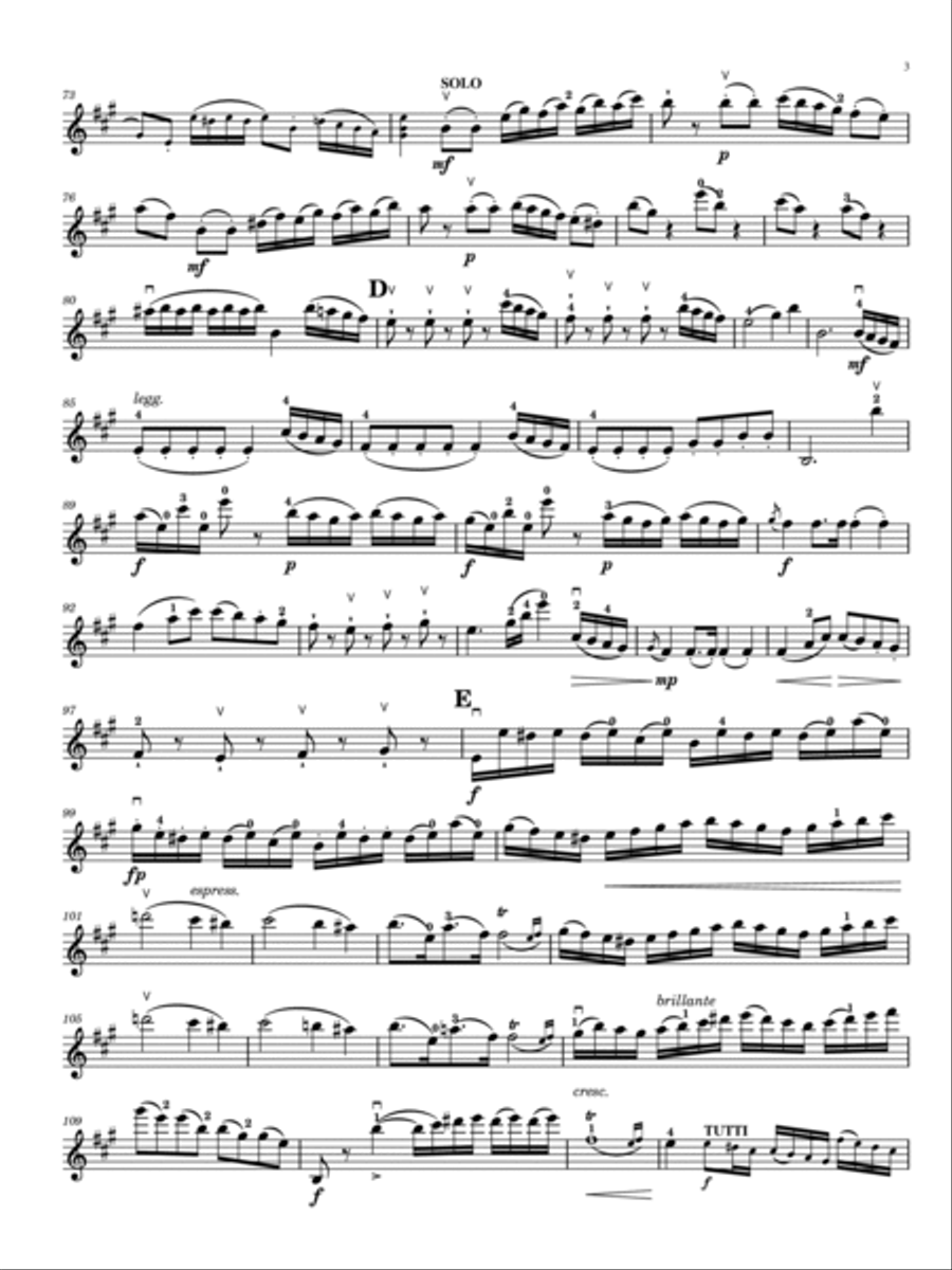 Mozart - Violin Concerto No.5 in A major, K.219 Violino principale - Original With Fingered Violin Solo scores gallery preview page 3
