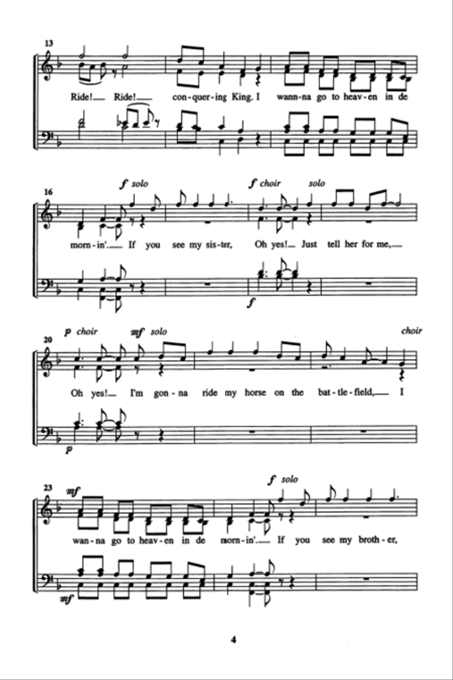 Ride On King Jesus Ride On King Jesus 4-Part scores gallery preview page 3