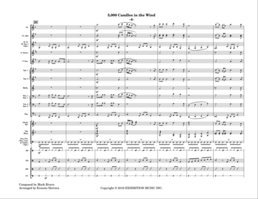 5,000 Candles In The Wind Marching Band scores gallery preview page 4