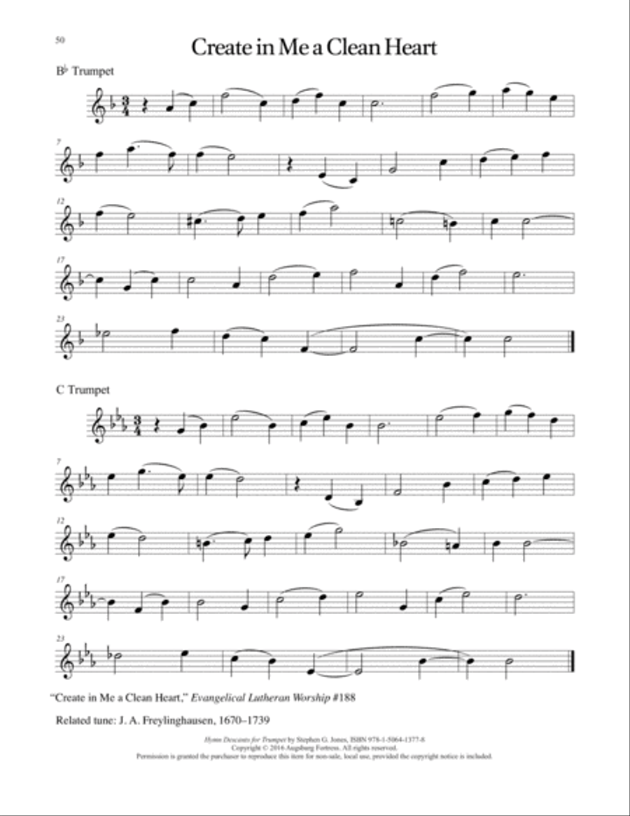 Hymn Descants for Trumpet C Trumpet scores gallery preview page 51
