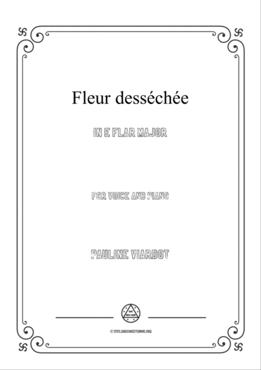 Viardot-Fleur desséchée in E flat Major,for Voice and Piano Voice Solo - Digital Sheet Music