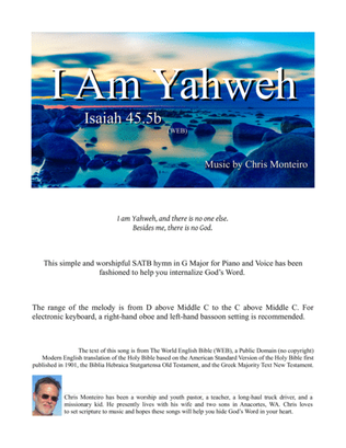 I Am Yahweh (Isaiah 45.5b WEB)