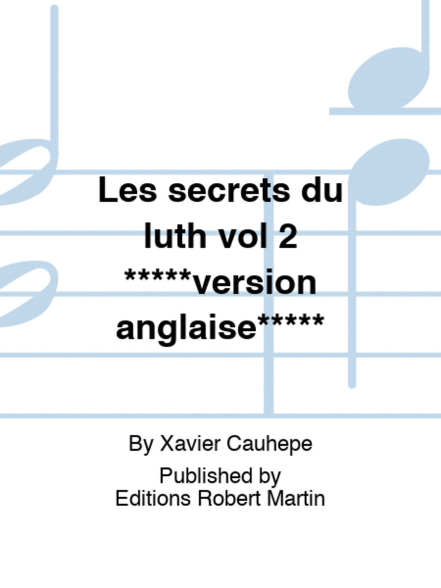 Les secrets du luth vol 2 *****version anglaise*****