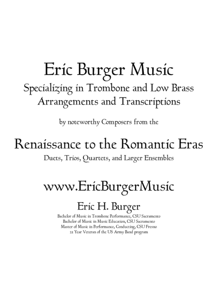 80 Duets for One Tenor and One Bass Trombone from the Renaissance Era