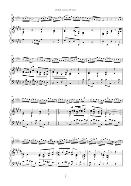 Concerto in E major by Johann Sebastian Bach for violin and piano