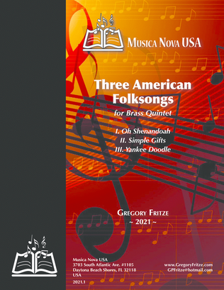Book cover for Three American Folksongs for Brass Quintet