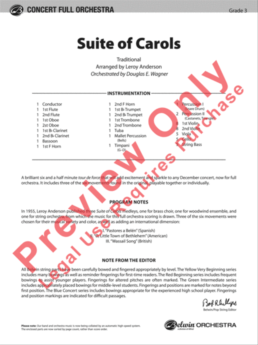 Suite of Carols Full Orchestra scores gallery preview page 2