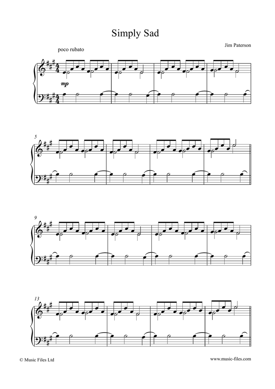 Simply Sad - Piano Solo Piano Method scores gallery preview page 1