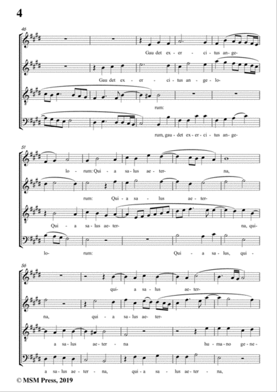Goudimel-Hodie nobis coelorum,in E Major,for A cappella 4-Part scores gallery preview page 6