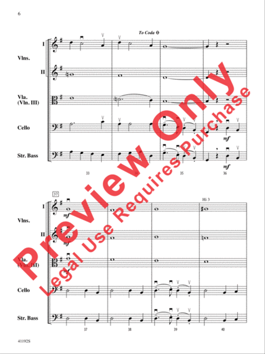 Caissons Go Rolling Along String Orchestra scores gallery preview page 7