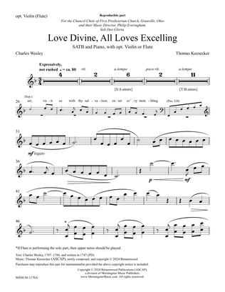 Book cover for Love Divine, All Loves Excelling (Downloadable Violin/Flute Part)