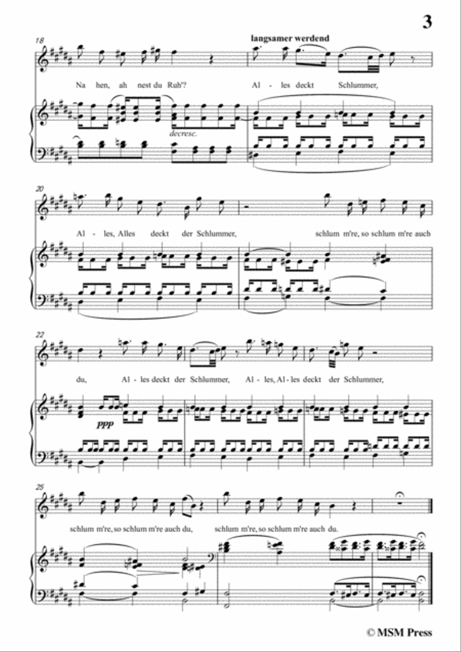 Schubert-Bertha's Lied in der Nacht(Bertha's Night Song),D.653,in B Major,for Voice&Piano Voice scores gallery preview page 5