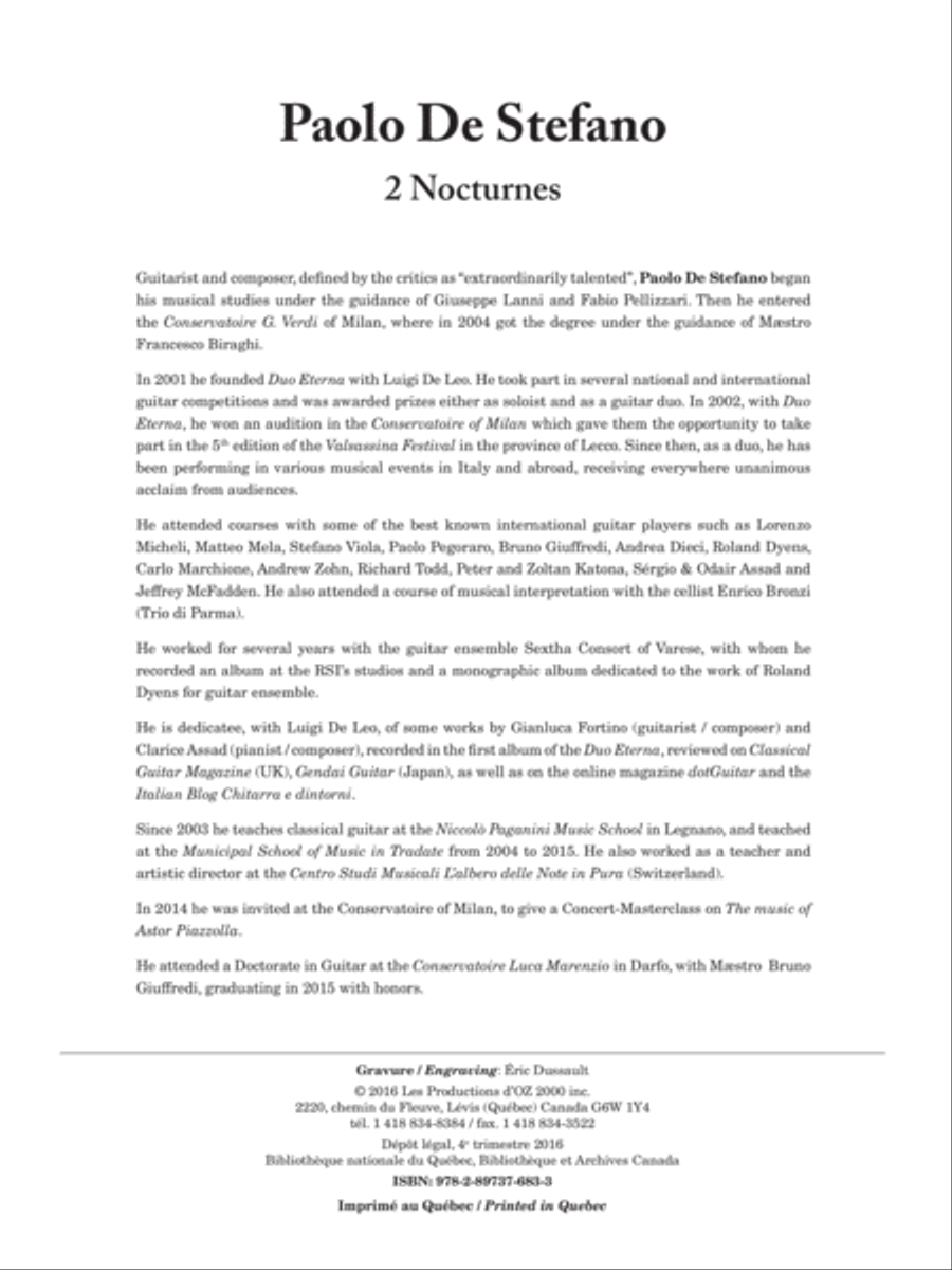 2 Nocturnes Classical Guitar scores gallery preview page 1