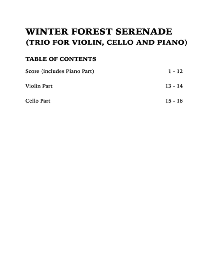 Winter Forest Serenade (Piano Trio): Violin, Cello and Piano image number null