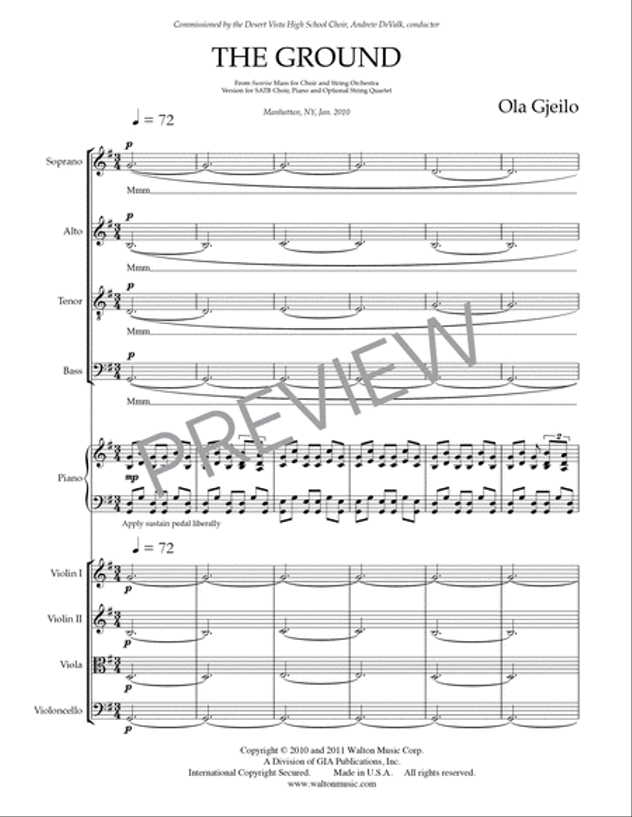 The Ground (Full Score and Instrumental Parts) Choir scores gallery preview page 4