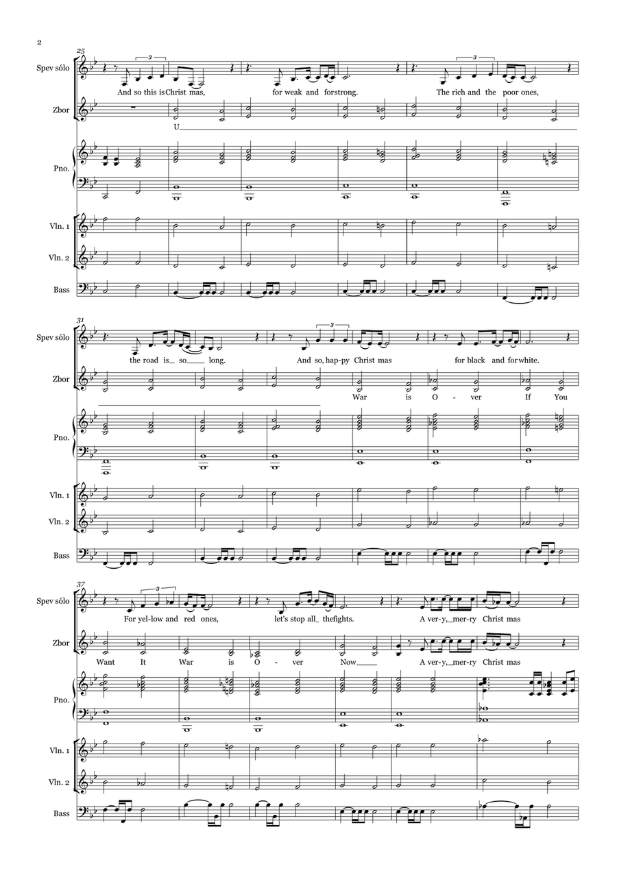 Happy Xmas (War Is Over) Small Ensemble scores gallery preview page 2