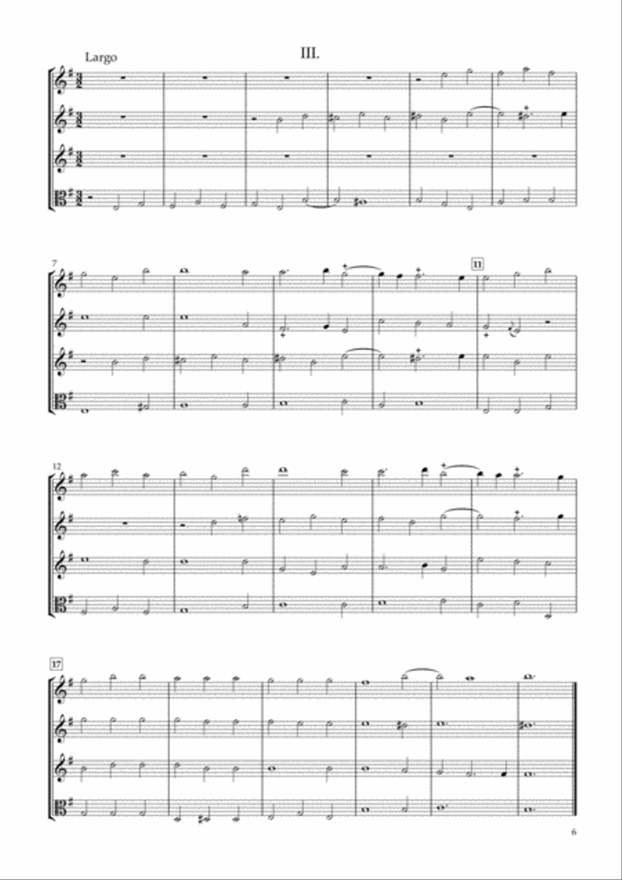 Sonata Op.34-2 for Three Violins & Viola String Duet scores gallery preview page 6