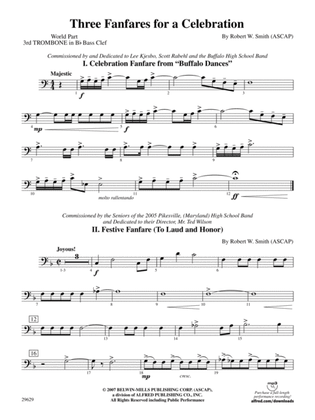 Three Fanfares for a Celebration: (wp) 3rd B-flat Trombone B.C.