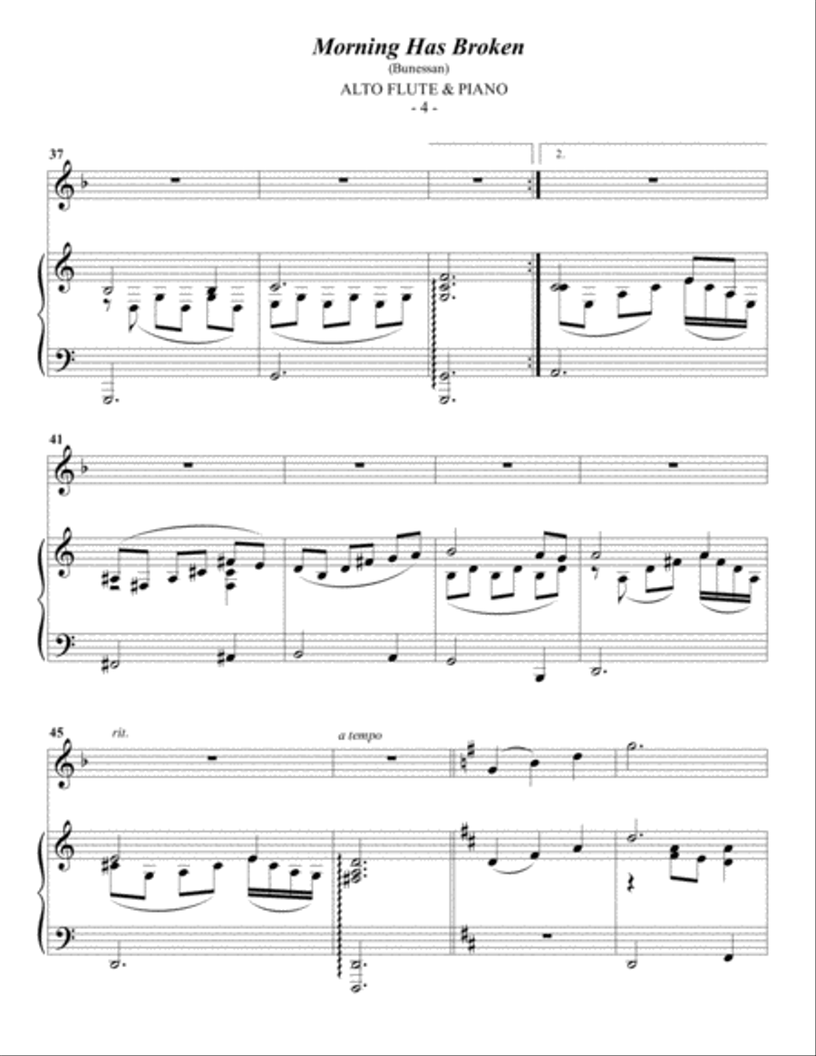 Morning Has Broken Flute Solo scores gallery preview page 4