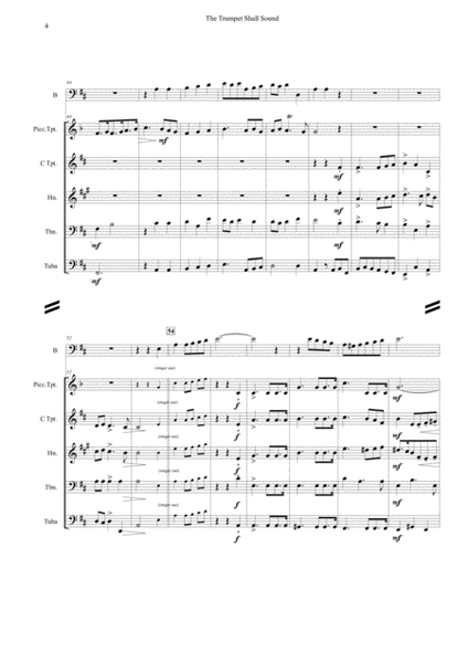 "The Trumpet Shall Sound" for Brass Quintet and Bass Voice