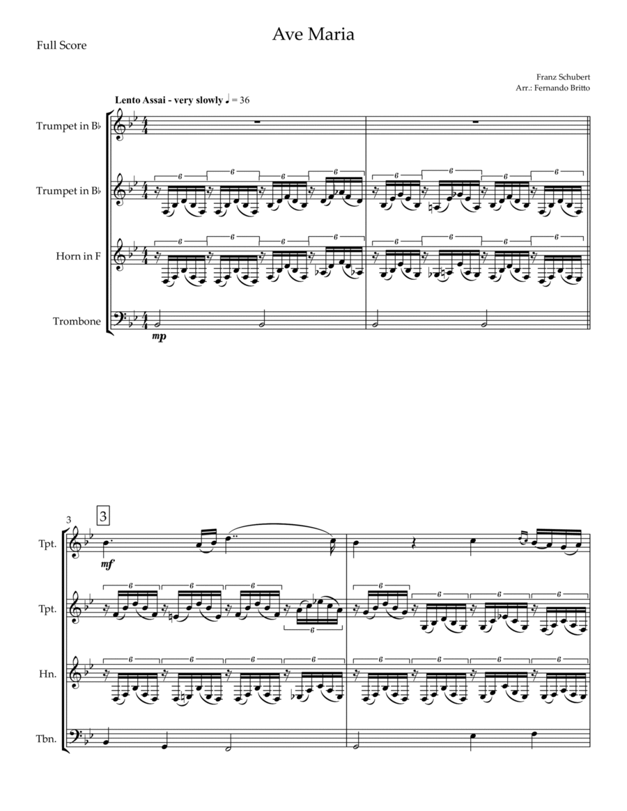 Ave Maria (Franz Schubert) for Brass Quartet image number null
