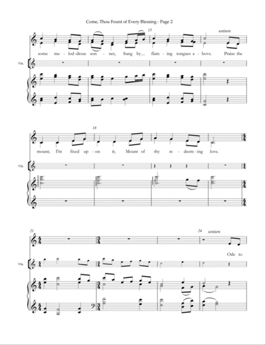 Come Thou Fount of Every Blessing, Vocal Duet Alto Voice scores gallery preview page 3