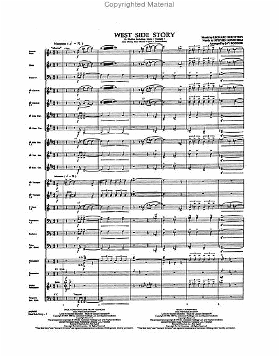 West Side Story (Medley) West Side Story (Medley) Concert Band scores gallery preview page 2