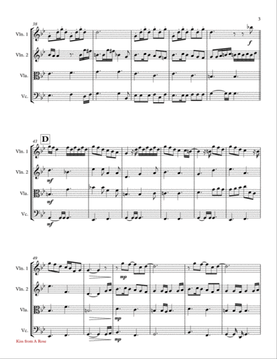 Kiss From A Rose Kiss From A Rose Small Ensemble scores gallery preview page 3