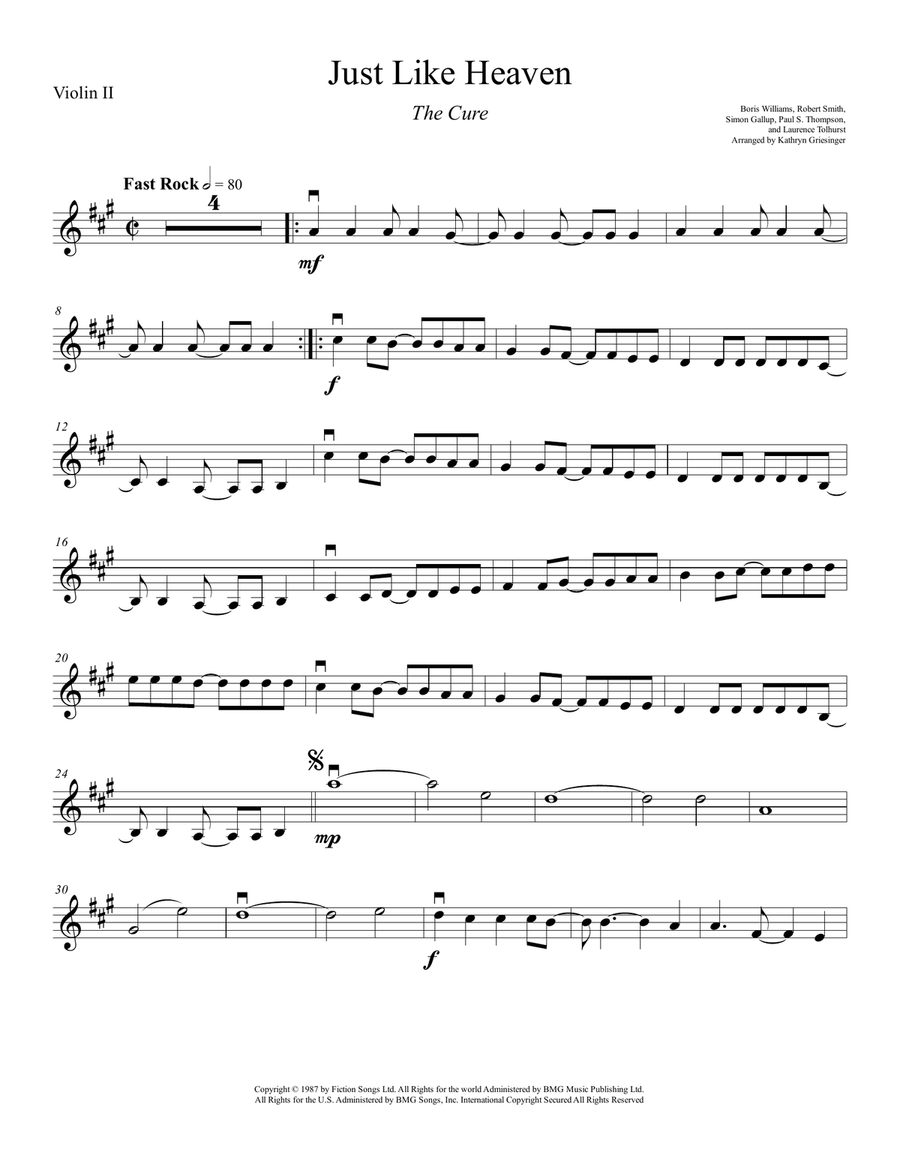 Just Like Heaven String Quartet scores gallery preview page 3