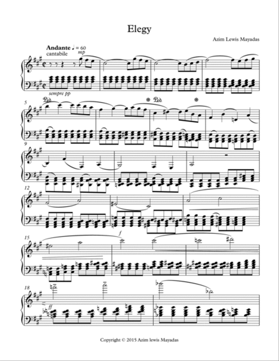 Elegy written in the wake of recent shooting tragedies. Piano Solo scores gallery preview page 2