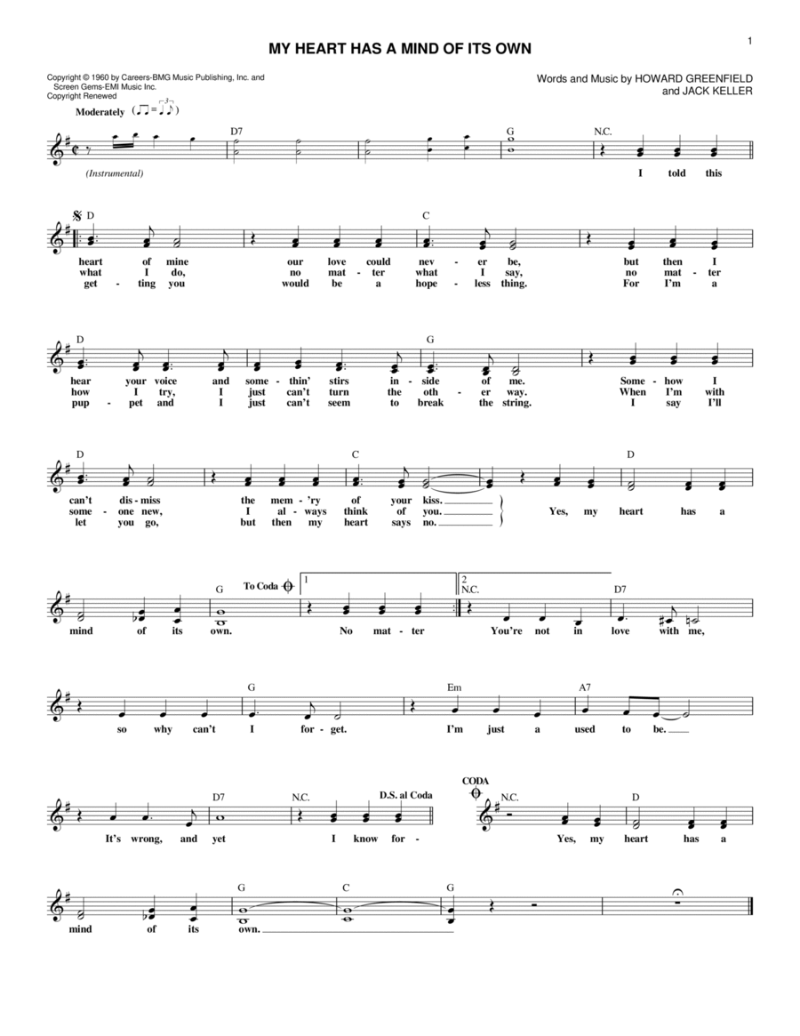 My Heart Has A Mind Of Its Own Acoustic Guitar scores gallery preview page 1