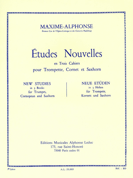 Etudes Nouvelles Vol.3 (trumpet Solo)
