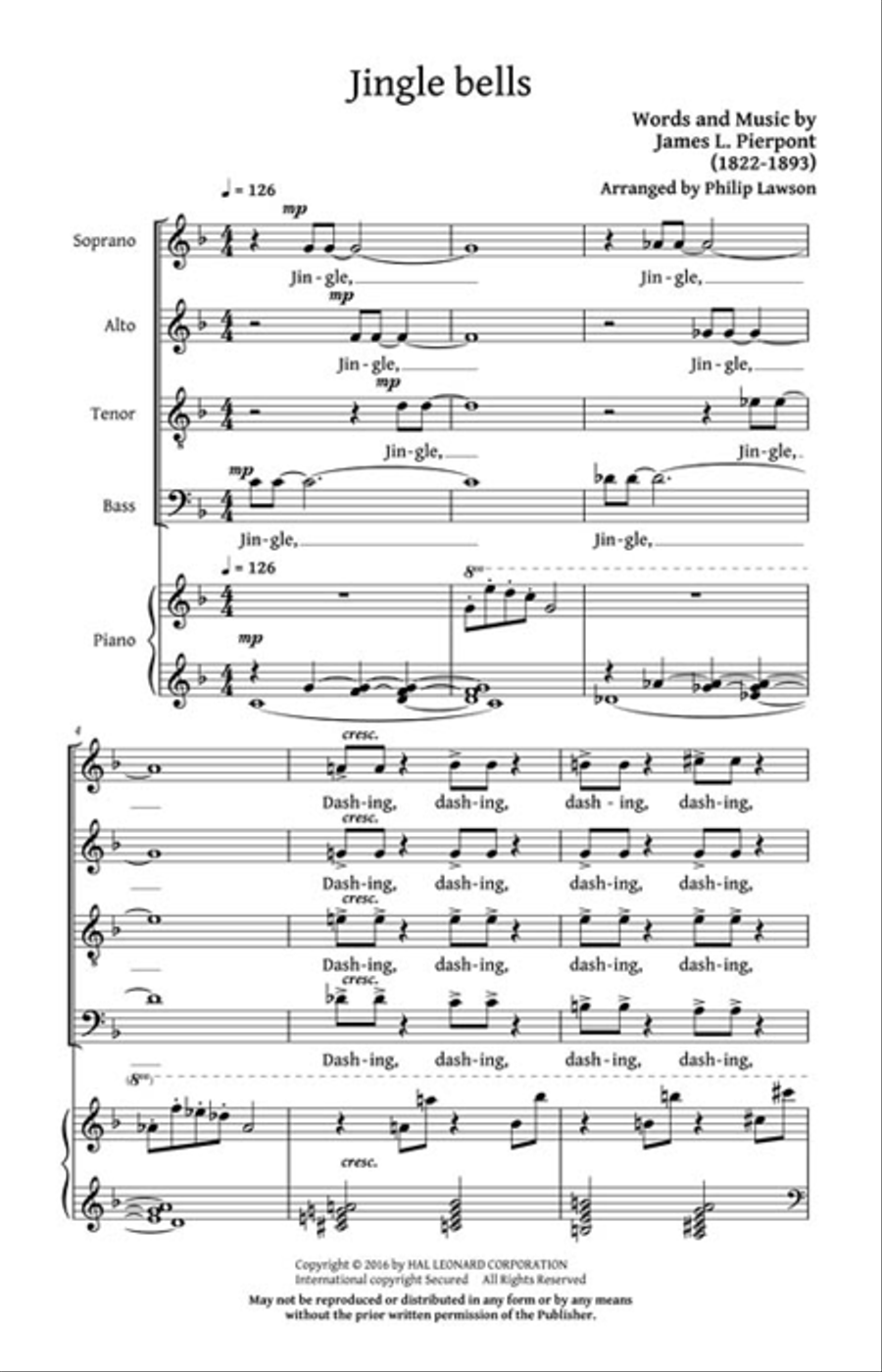 Jingle Bells 4-Part scores gallery preview page 2