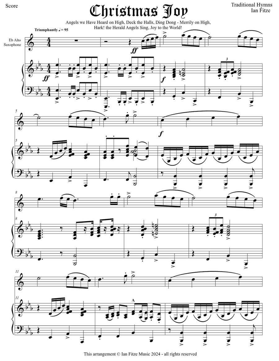 Christmas Joy - Medley of Five Joyous Christmas Carols Alto Saxophone scores gallery preview page 4