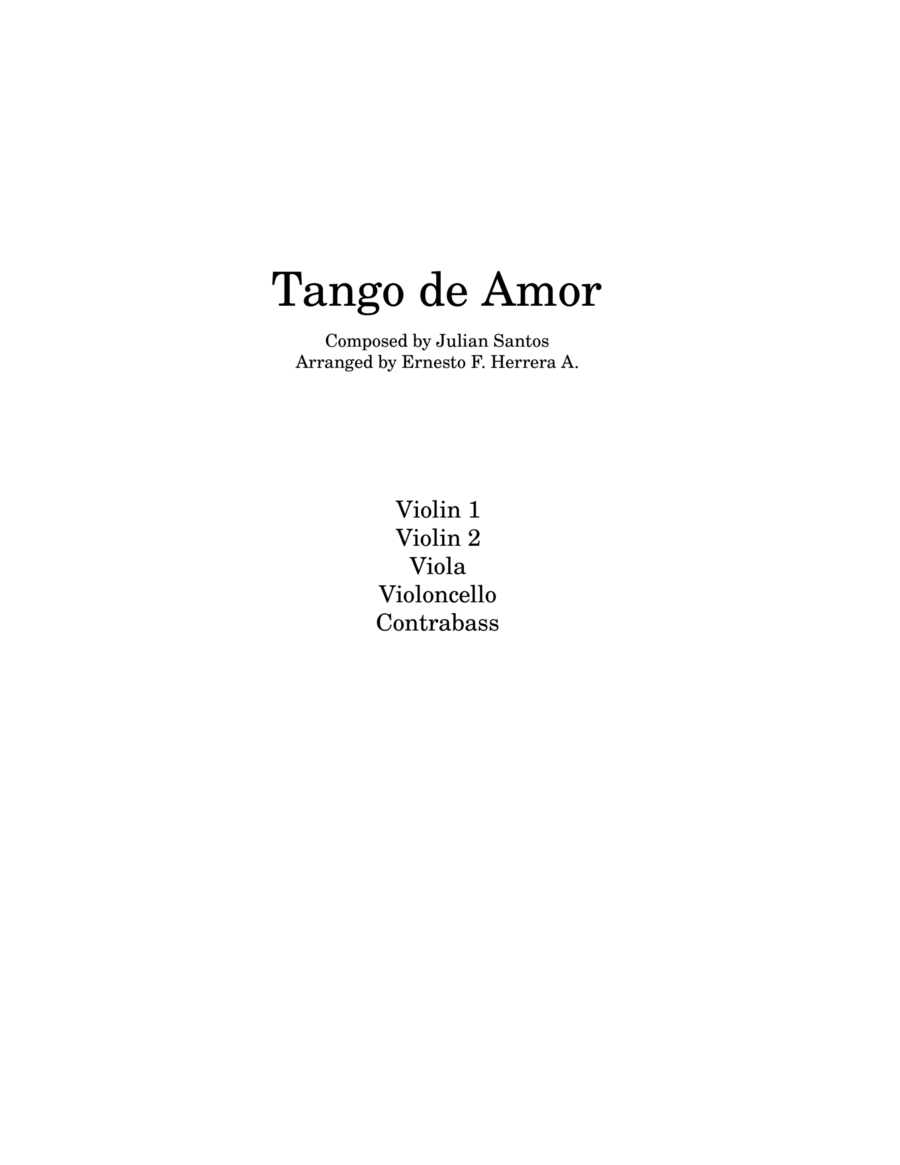 Tango De Amor for string quintet image number null