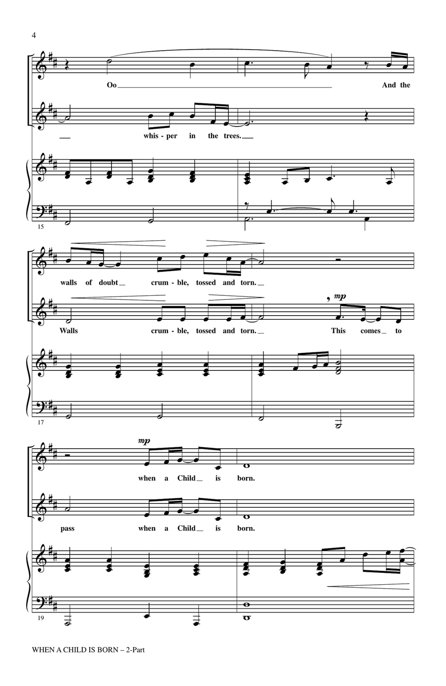 When A Child Is Born (Soleado) (arr. Audrey Snyder) 2-Part scores gallery preview page 3