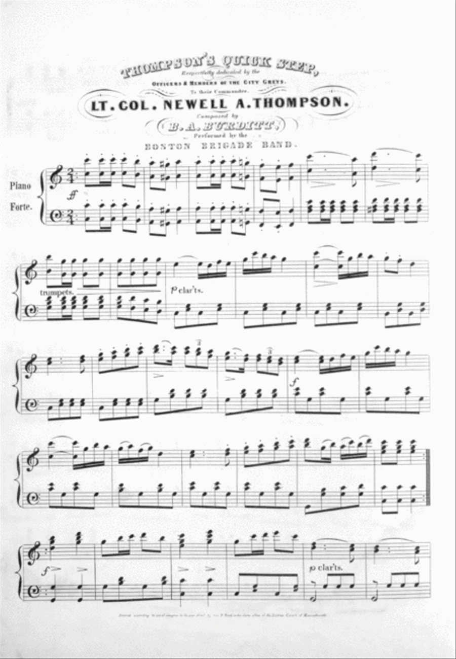 Col. N.A. Thompson's Quick Step Piano Solo scores gallery preview page 2