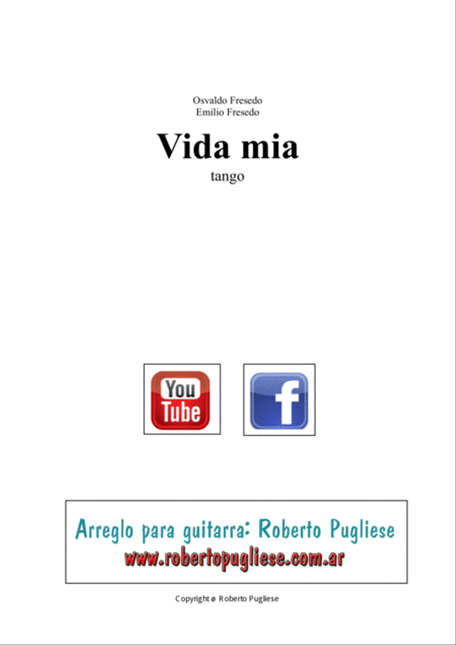 Vida mia - Tango (Fresedo - Fresedo) Classical Guitar scores gallery preview page 2