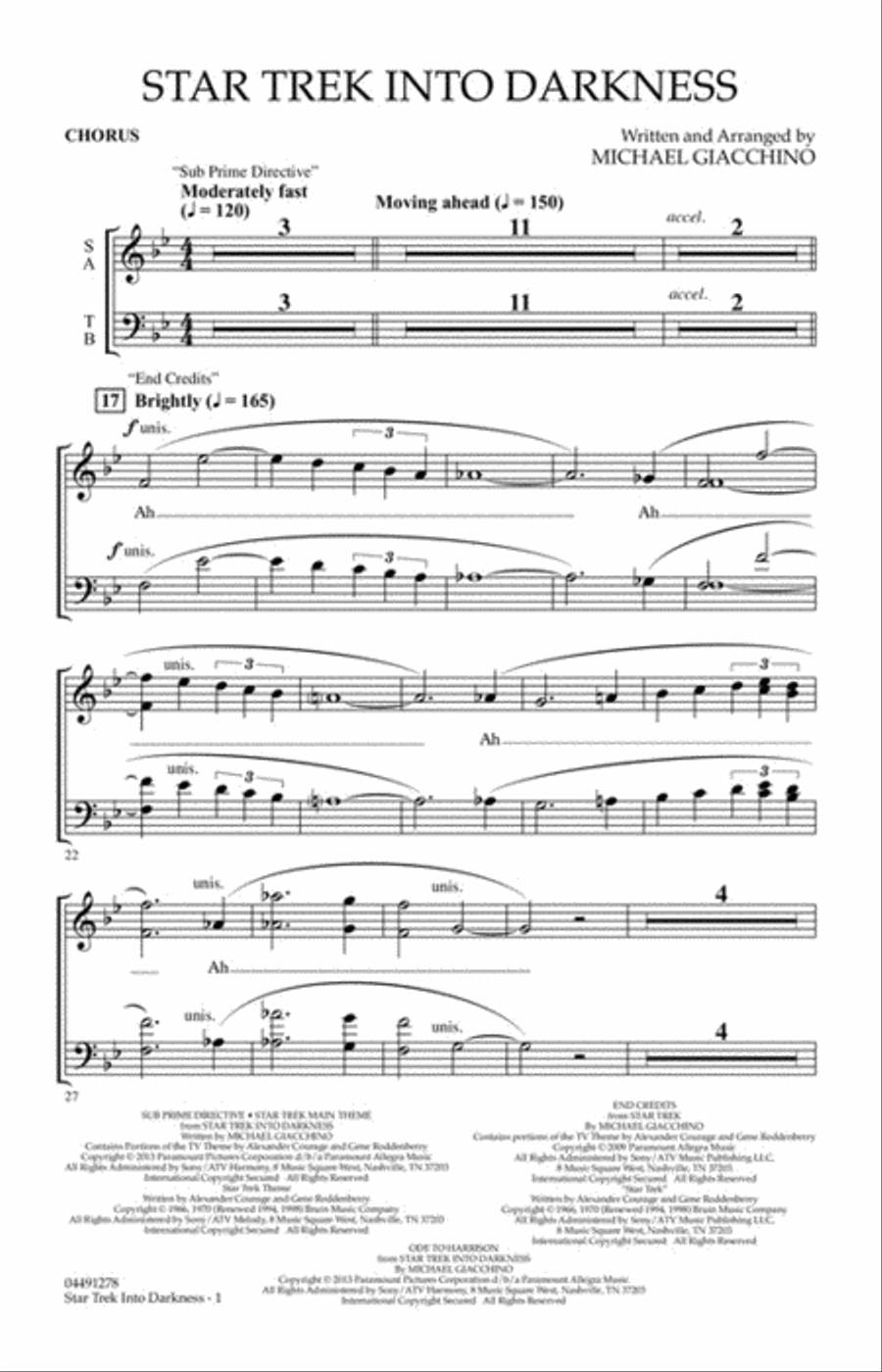 Star Trek Into Darkness Choir scores gallery preview page 9