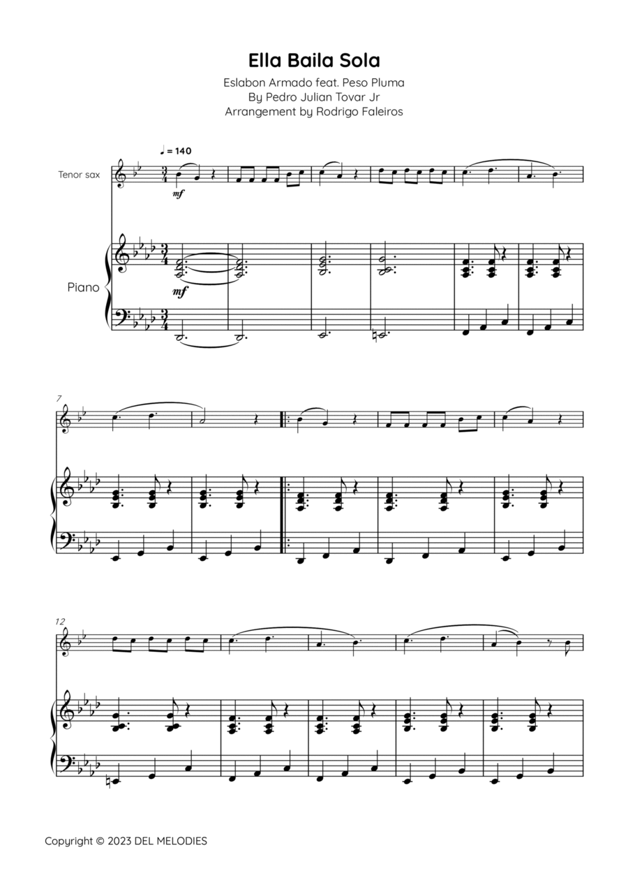 Ella Baila Sola Tenor Saxophone scores gallery preview page 1