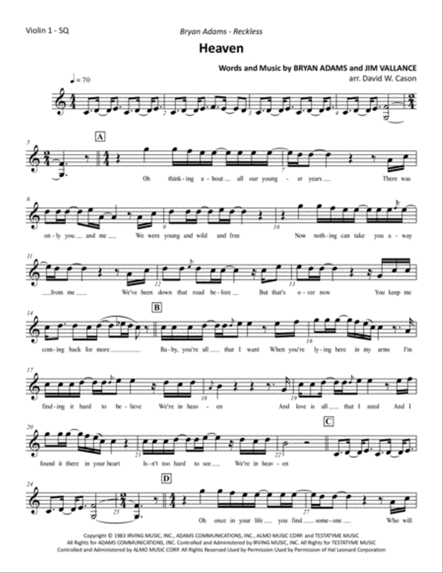 Heaven Heaven String Quartet scores gallery preview page 1