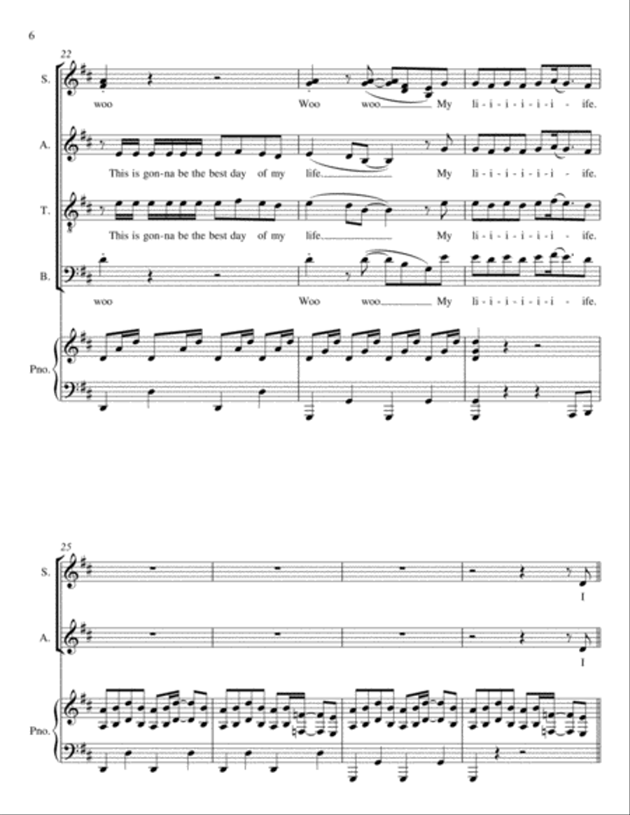 Best Day Of My Life 4-Part scores gallery preview page 4