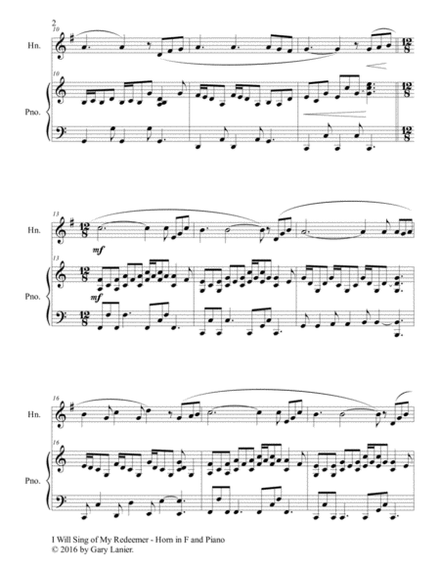I WILL SING OF MY REDEEMER (Duet – Horn in F & Piano with Score/Part) image number null
