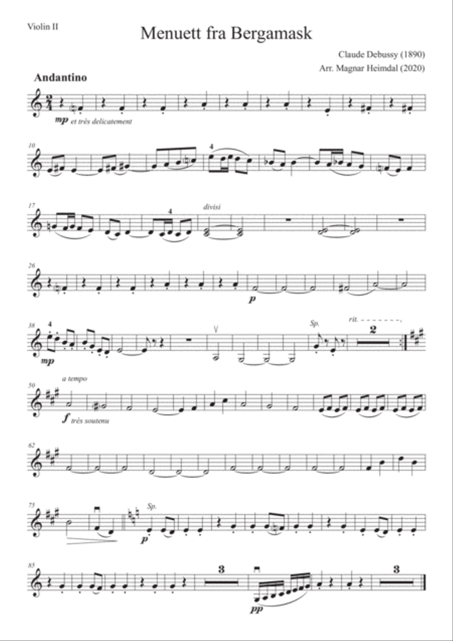 Minuet from Bergamasque Minuet from Bergamasque String Orchestra scores gallery preview page 6