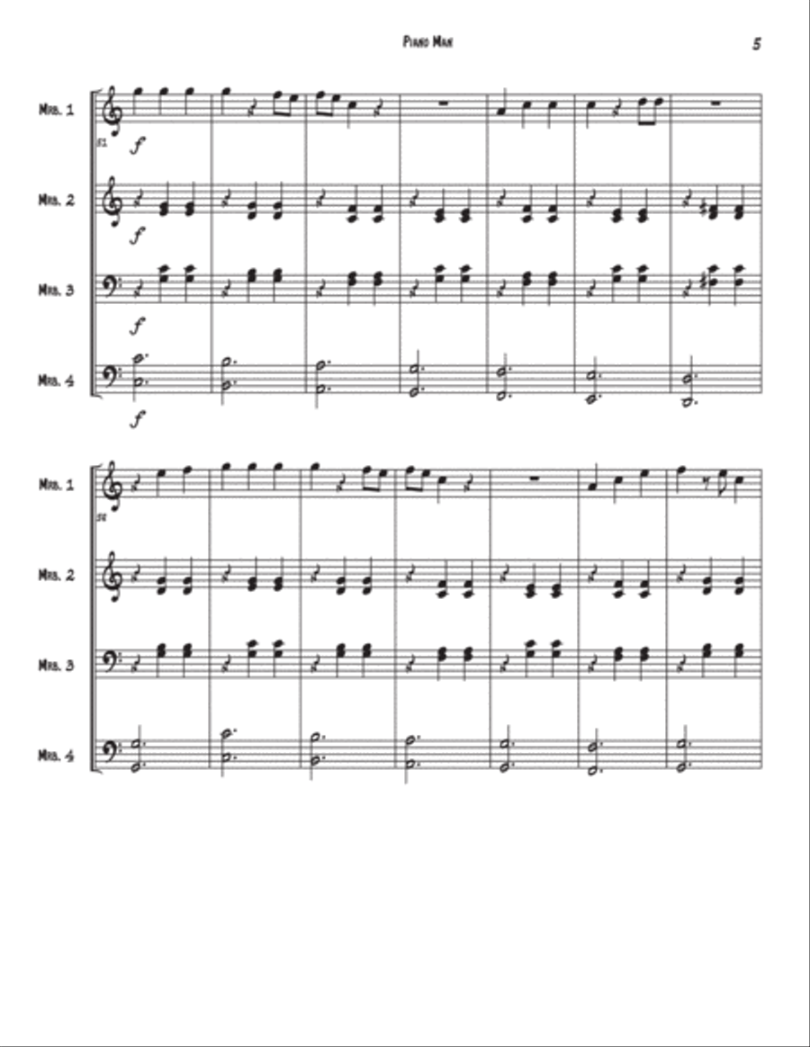 Piano Man Percussion Ensemble scores gallery preview page 5