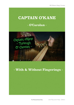 Book cover for Captain O'kane - O'Carolan - intermediate & 34 String Harp | McTelenn Harp Center